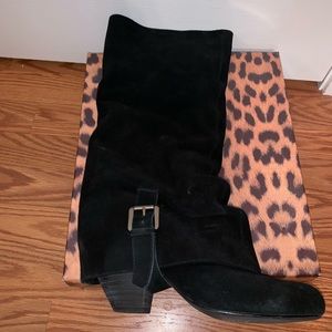 LIGHTLY USED Naughty Monkey Black Suede Zip Boots